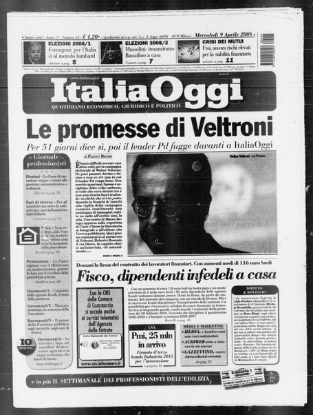 Italia oggi : quotidiano di economia finanza e politica